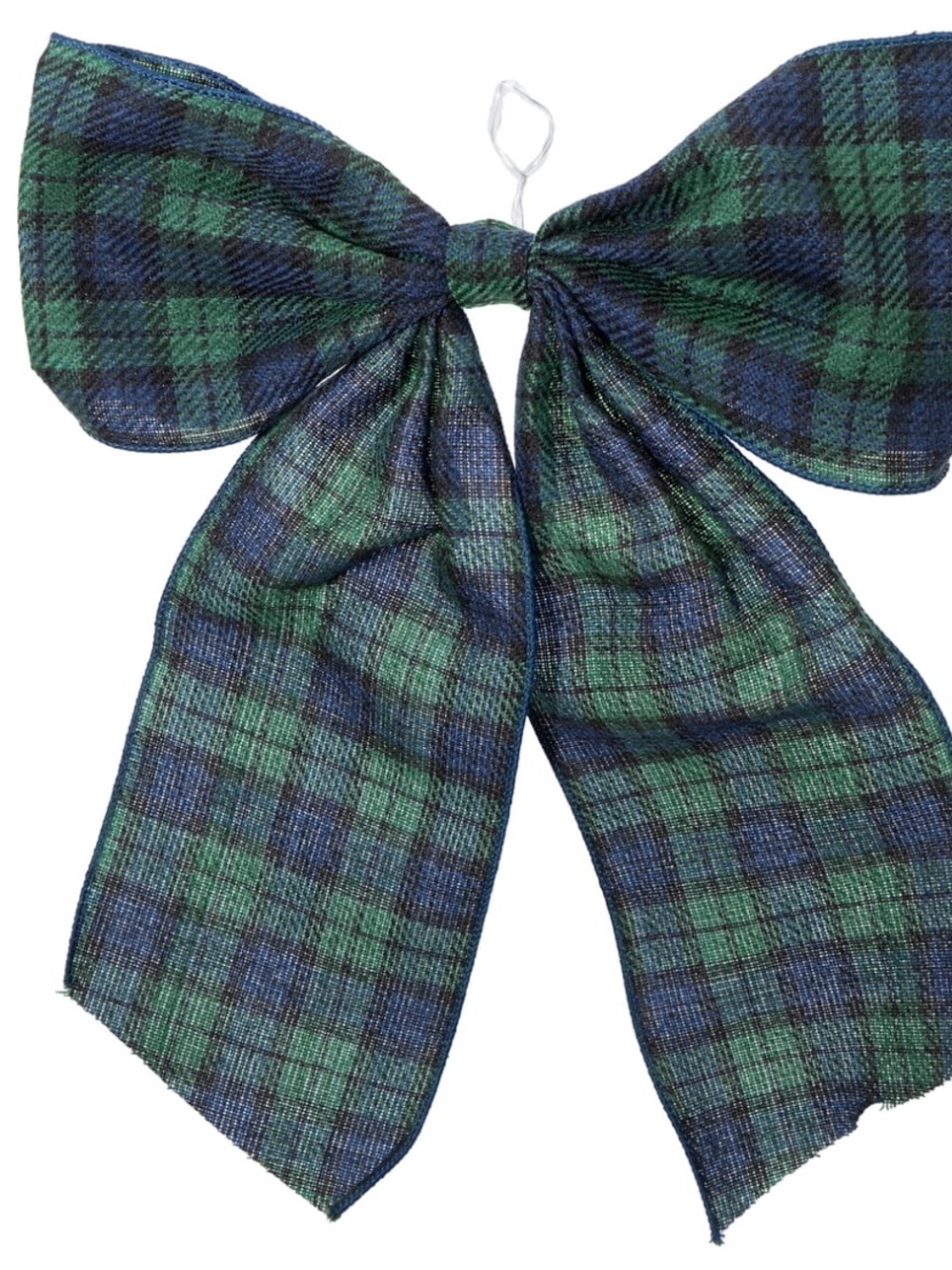 My Texas House Blue and Green Plaid Decorative Christmas Bow, 15"